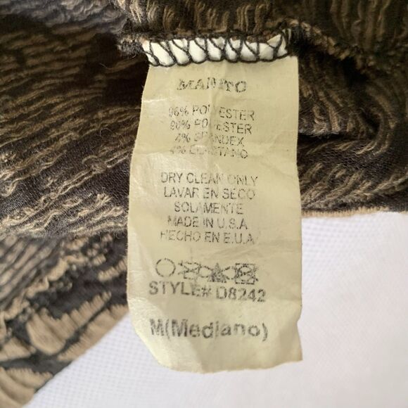 Vintage Manito Bodycon Dress Women Medium Tan Black Floral Rose Sheer Mesh Party - Picture 9 of 12